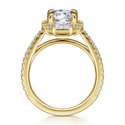 Ryland - 14K Yellow Gold Octagonal Halo Round Diamond Engagement Ring