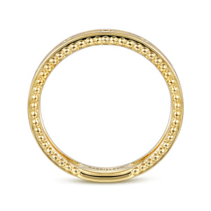 STACKABLES - 14K Yellow Gold Bujukan Diamond Bezel Wide Stackable Ladies Ring