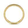 STACKABLES - 14K Yellow Gold Bujukan Diamond Bezel Wide Stackable Ladies Ring - 0.04 ct