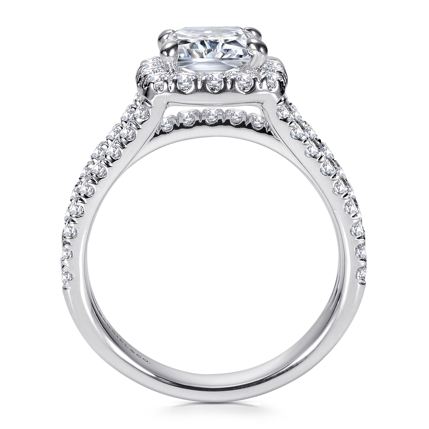 Sabrina - 14K White Gold Cushion Halo Diamond Engagement Ring - 1.12 ct - Shot 2