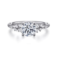 Sacred - 14K White Gold Round Diamond Engagement Ring