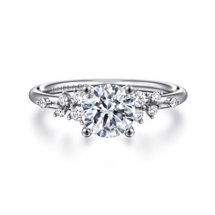 Sacred - 14K White Gold Round Diamond Engagement Ring