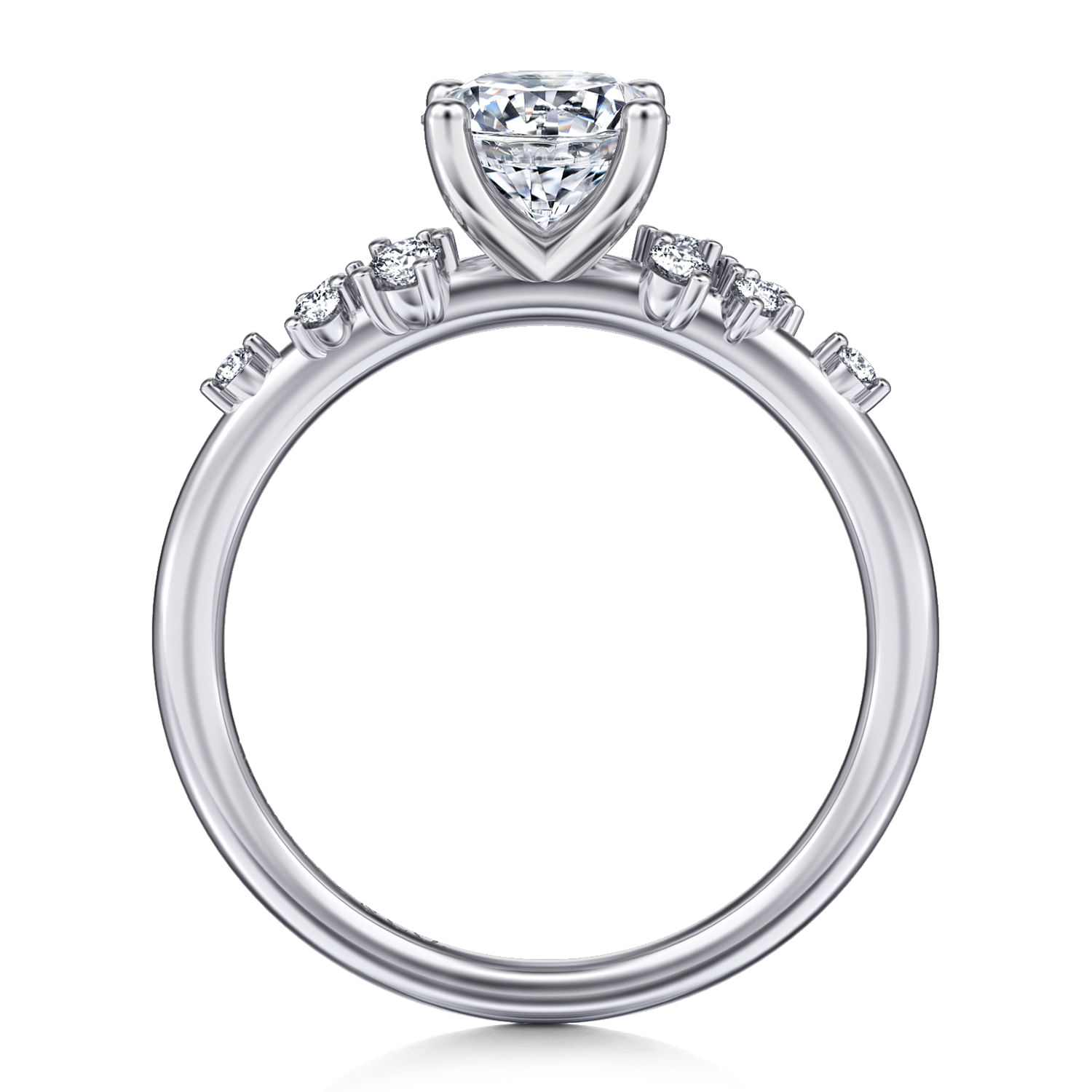 Sacred - 14K White Gold Round Diamond Engagement Ring