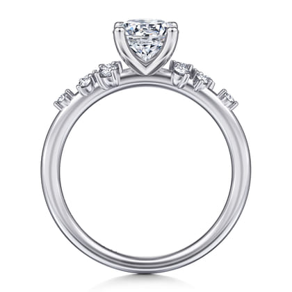 Sacred - 14K White Gold Round Diamond Engagement Ring