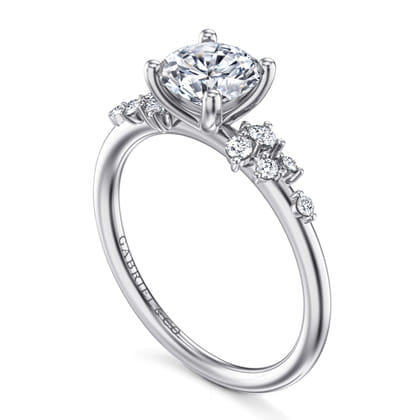 Sacred - 14K White Gold Round Diamond Engagement Ring