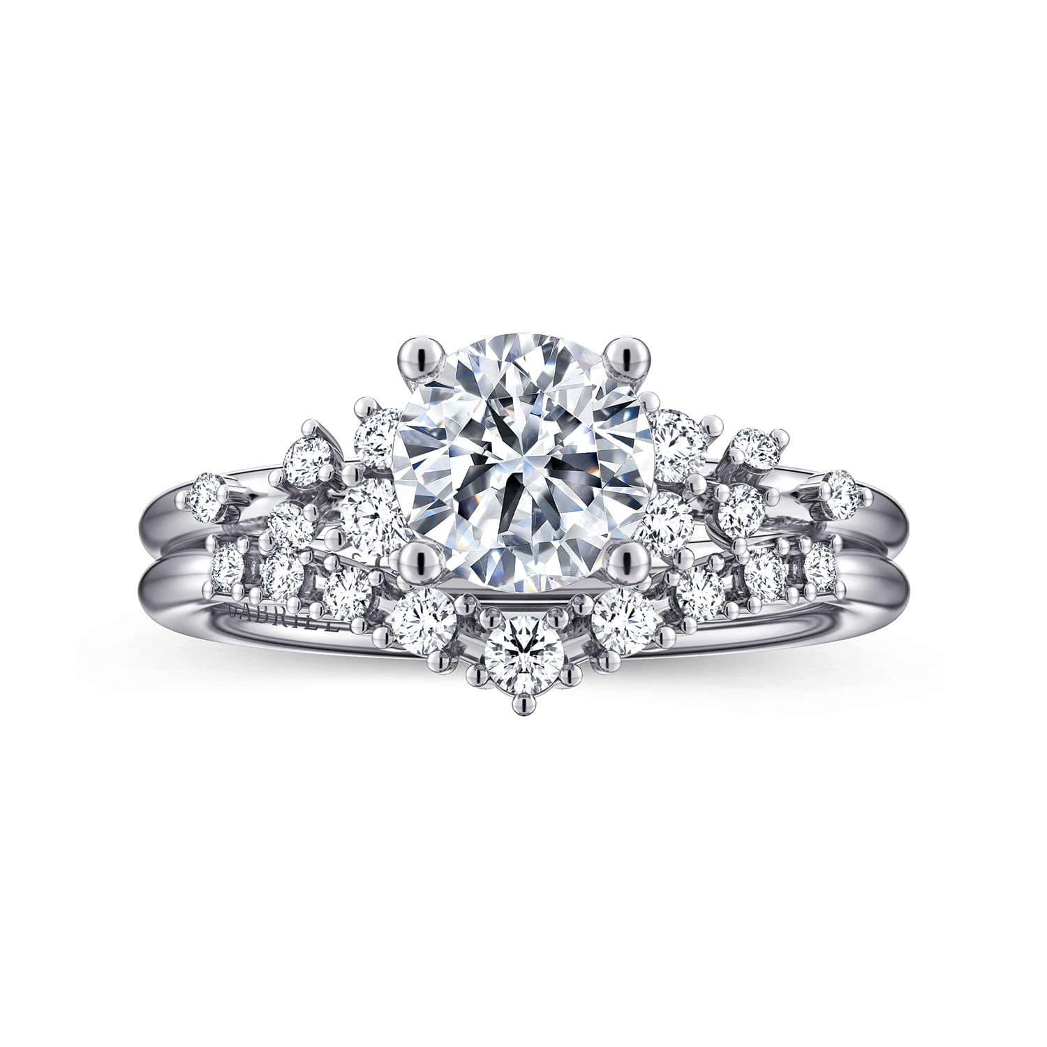 Sacred - 14K White Gold Round Diamond Engagement Ring