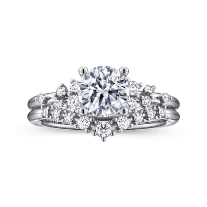 Sacred - 14K White Gold Round Diamond Engagement Ring
