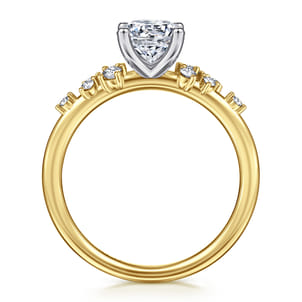 Sacred - 14K Yellow-White Gold Round Diamond Engagement Ring