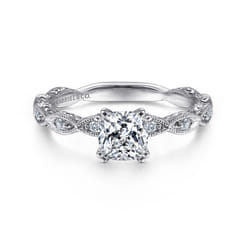 Sadie - 14K White Gold Cushion Cut Diamond Engagement Ring