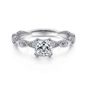 Sadie - 14K White Gold Cushion Cut Diamond Engagement Ring