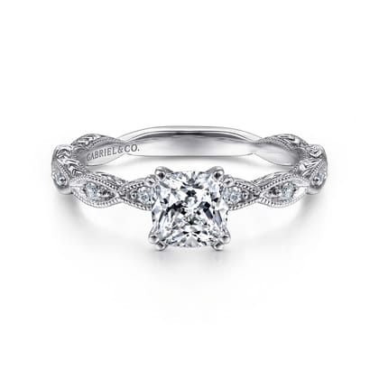 Sadie - 14K White Gold Cushion Cut Diamond Engagement Ring