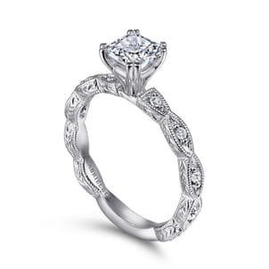 Sadie - 14K White Gold Cushion Cut Diamond Engagement Ring
