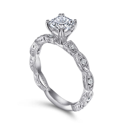 Sadie - 14K White Gold Cushion Cut Diamond Engagement Ring