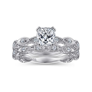 Sadie - 14K White Gold Cushion Cut Diamond Engagement Ring