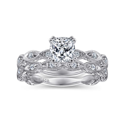 Sadie - 14K White Gold Cushion Cut Diamond Engagement Ring