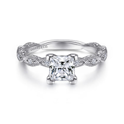 Sadie - 14K White Gold Princess Cut Diamond Engagement Ring