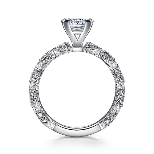 Sadie - 14K White Gold Princess Cut Diamond Engagement Ring - 0.12 ct - Shot 2