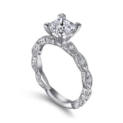 Sadie - 14K White Gold Princess Cut Diamond Engagement Ring