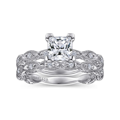 Sadie - 14K White Gold Princess Cut Diamond Engagement Ring