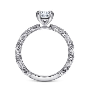 Sadie - 14K White Gold Rectangular Radiant Cut Diamond Engagement Ring