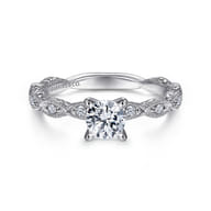 Sadie - 14K White Gold Round Diamond Engagement Ring
