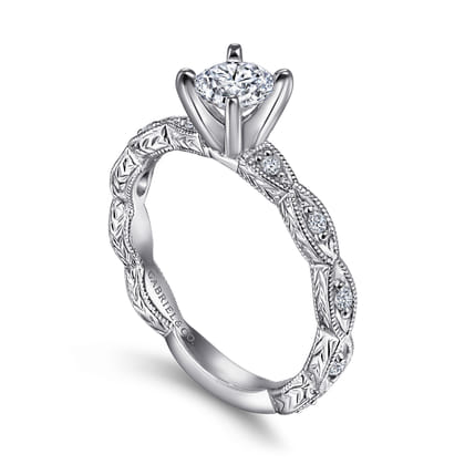 Sadie - 14K White Gold Round Diamond Engagement Ring