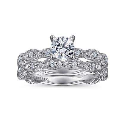 Sadie - 14K White Gold Round Diamond Engagement Ring
