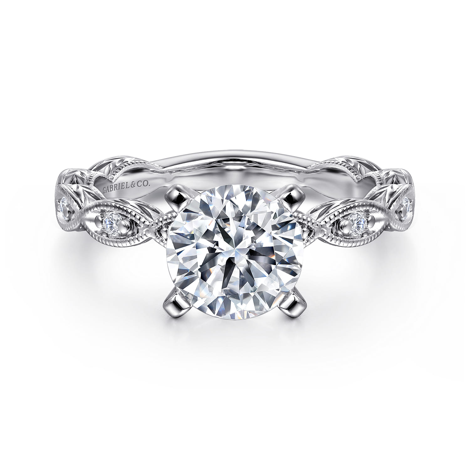 Sadie - 14K White Gold Round Diamond Engagement Ring