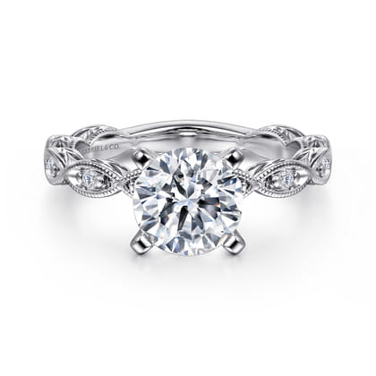 Sadie - 14K White Gold Round Diamond Engagement Ring