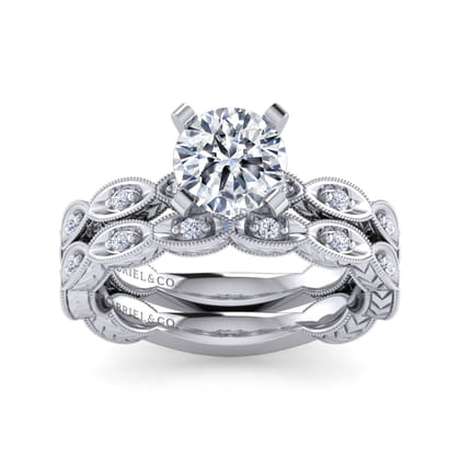 Sadie - 14K White Gold Round Diamond Engagement Ring