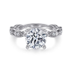 Sadie - 14K White Gold Round Diamond Engagement Ring