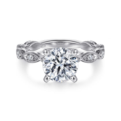 Sadie - 14K White Gold Round Diamond Engagement Ring