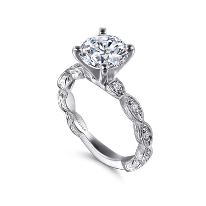 Sadie - 14K White Gold Round Diamond Engagement Ring