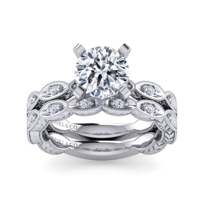 Sadie - 14K White Gold Round Diamond Engagement Ring
