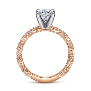 Sadie - 14K White-Rose Gold Round Diamond Engagement Ring