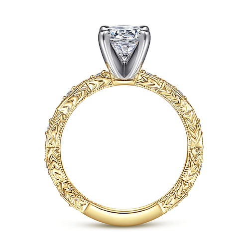 Sadie - 14K Yellow Gold Round Diamond Engagement Ring - 0.12 ct - Shot 2