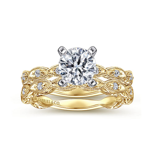 Sadie - 14K Yellow Gold Round Diamond Engagement Ring - 0.12 ct - Shot 4
