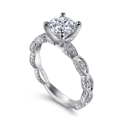 Sadie - Platinum Round Diamond Engagement Ring