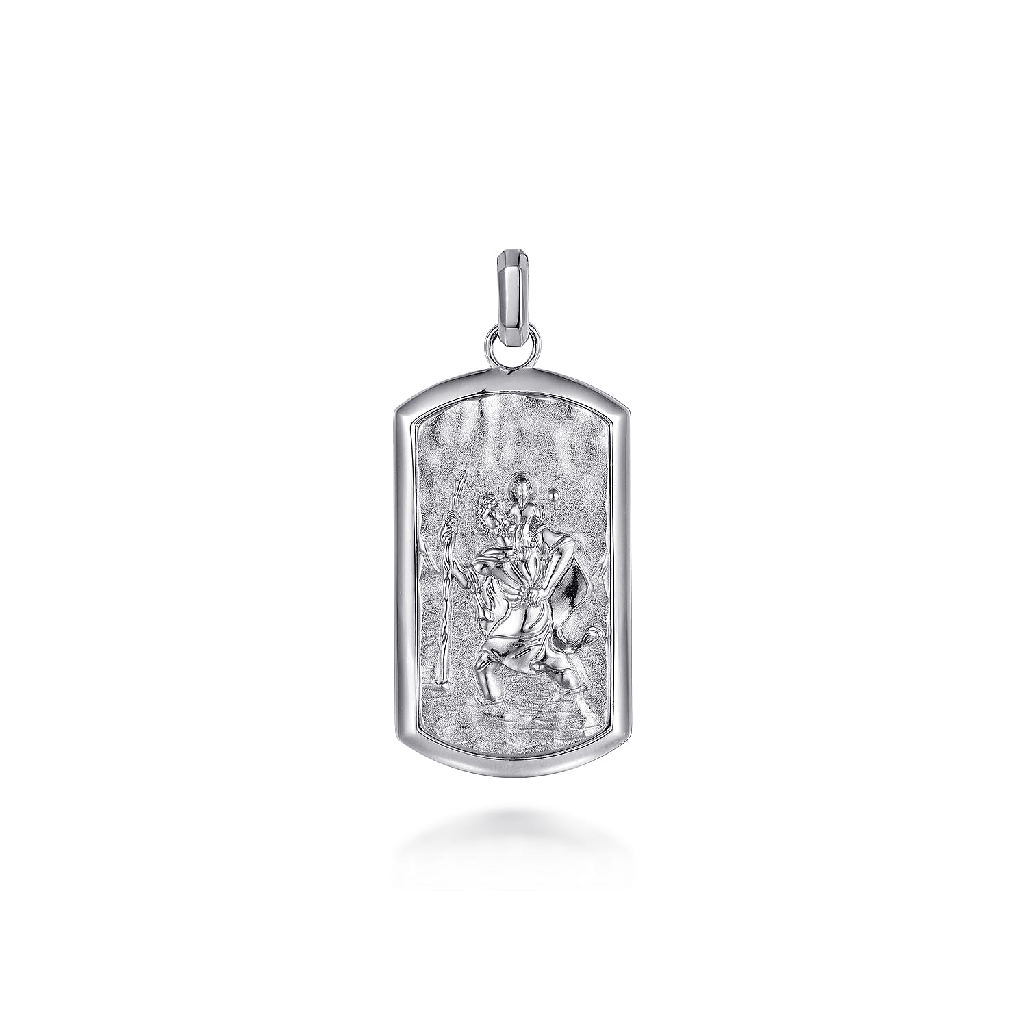 Saint Christopher Dog Tag Pendant 925 Sterling Silver - Shot 1