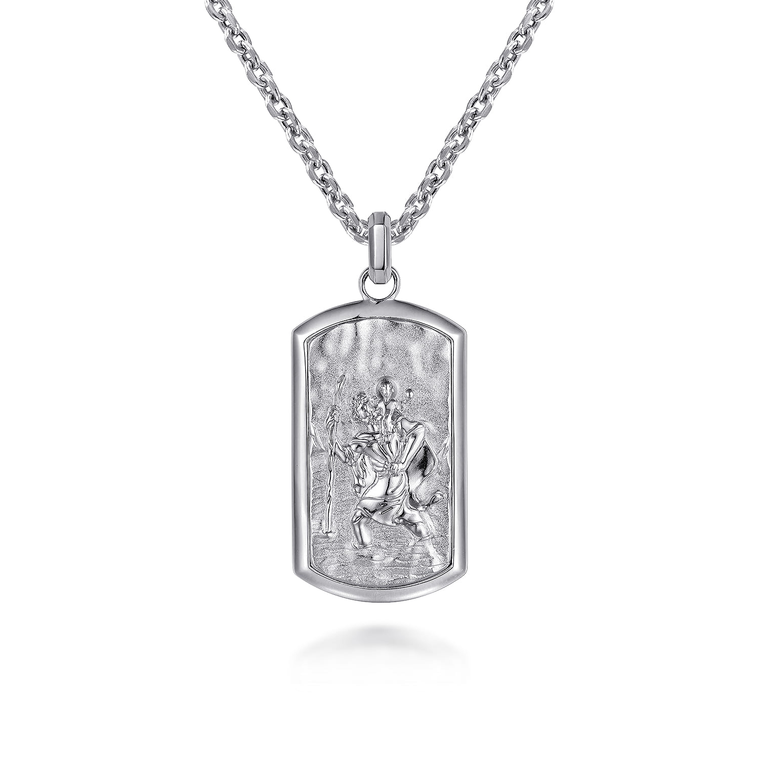 Saint Christopher Dog Tag Pendant 925 Sterling Silver - Shot 3