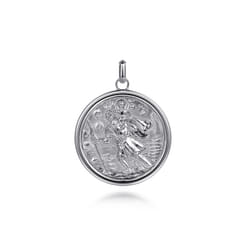 Saint Christopher Medallion Pendant 925 Sterling Silver