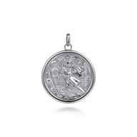 Saint Christopher Medallion Pendant 925 Sterling Silver