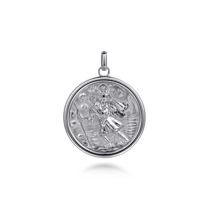 Saint Christopher Medallion Pendant 925 Sterling Silver