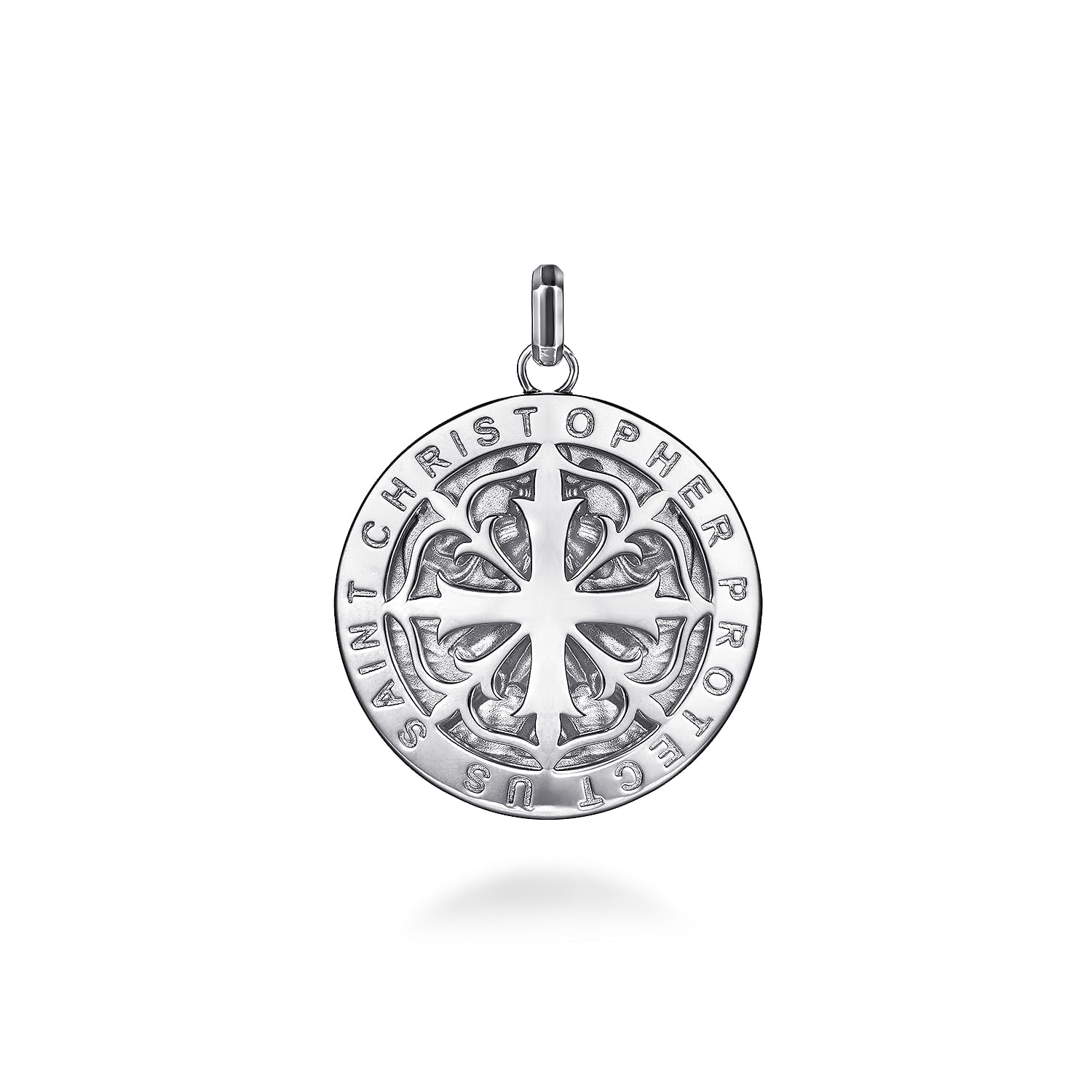 Saint Christopher Medallion Pendant 925 Sterling Silver - Shot 2