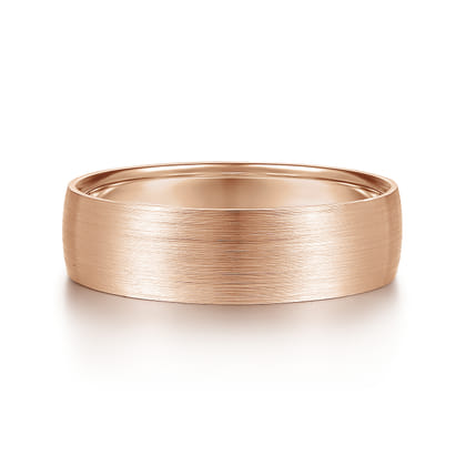 Samuel - 14K Rose Gold 6mm - Men's Wedding Band in Satin Finish
