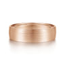 Samuel - 14K Rose Gold 6mm - Men's Wedding Band in Satin Finish