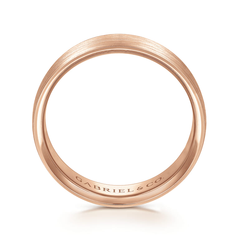 Samuel - 14K Rose Gold 6mm - Men's Wedding Band in Satin Finish - Shot 2