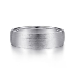 14K White Gold 6mm - Men's Wedding Band in Satin Finish