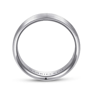 Samuel - 14K White Gold 6mm - Men's Wedding Band in Satin Finish