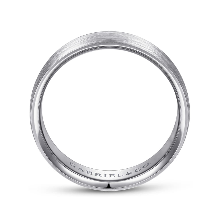 Samuel - 14K White Gold 6mm - Men's Wedding Band in Satin Finish - Shot 2